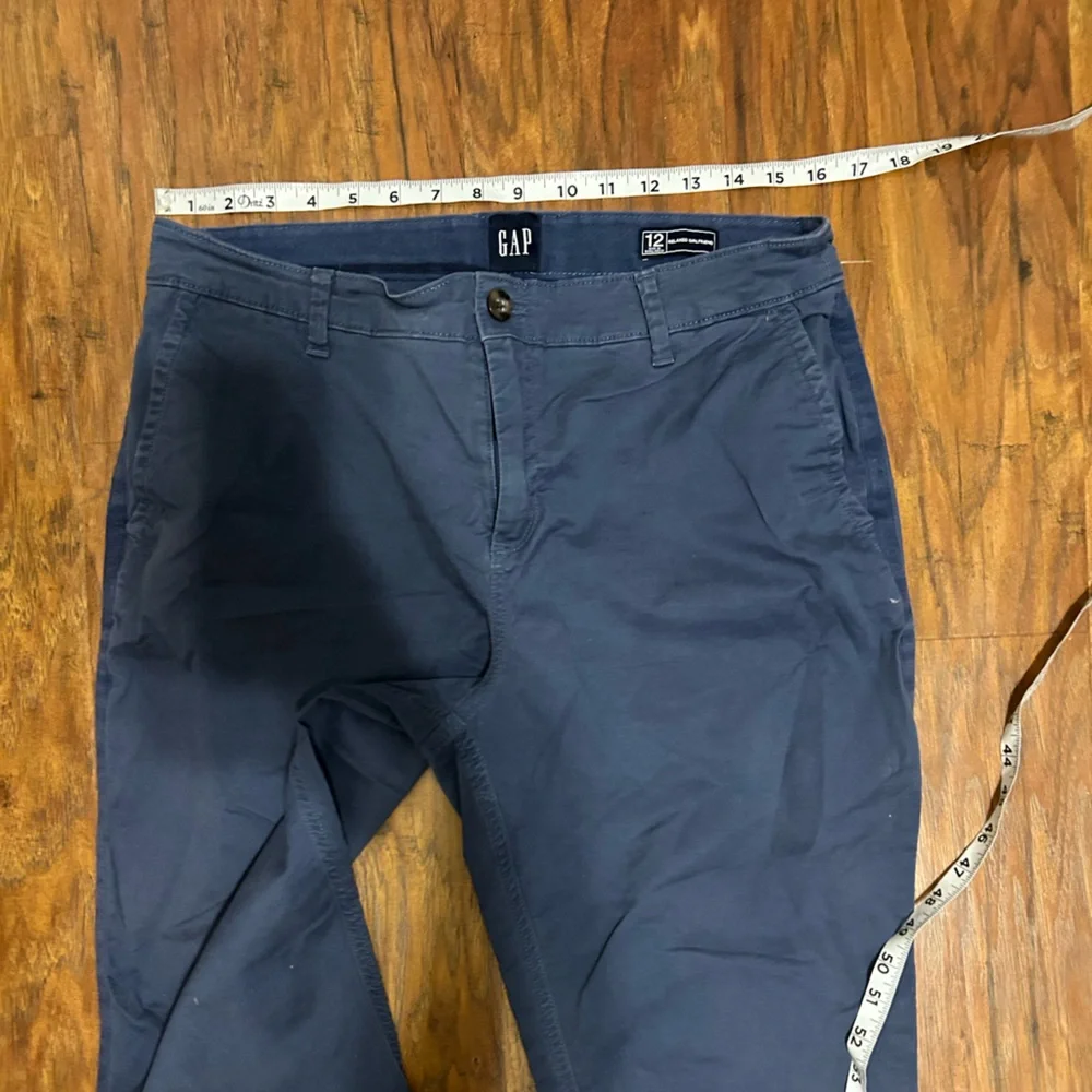 Women's GAP Relaxed Girlfriend Twill Pants Navy Blue Size 12 Comfy - Picture 7 of 10